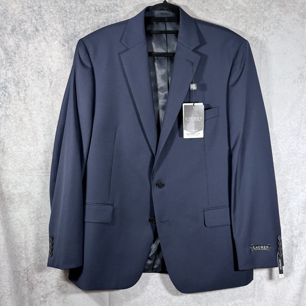 NWT Lauren Ralph Lauren Men's Navy Ultraflex Classic Fit Blazer Jacket 44R